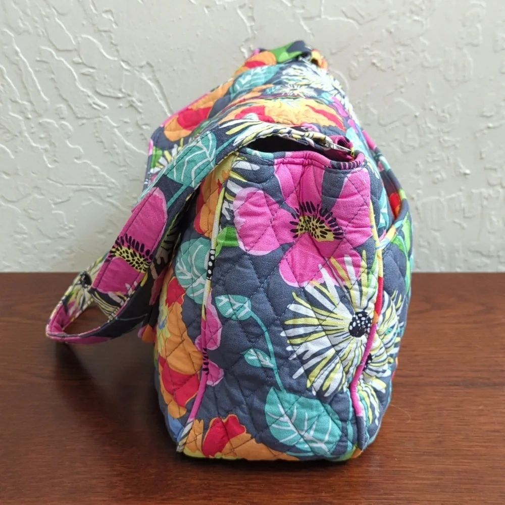 Vera Bradley Jazzy Blooms Edie Three Compartment Satchel Bag